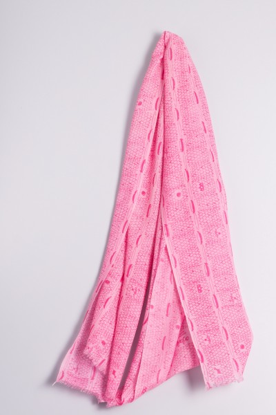Sjaal met Ribbelprint sachet pink
