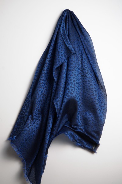 Water-Pashmina Leopard strong blue