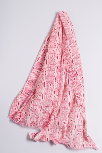 Sjaal met Ribbelprint beetroot pink