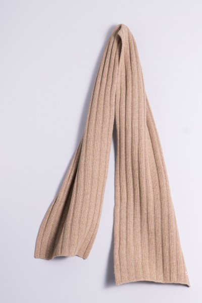 Gebreide sjaal 100% kasjmier 4-dradig natural grey