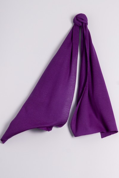 Cashmère sjaal fijn gebreid royal purple