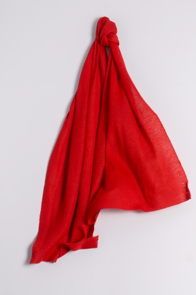 Cashmère sjaal fijn gebreid fiery red