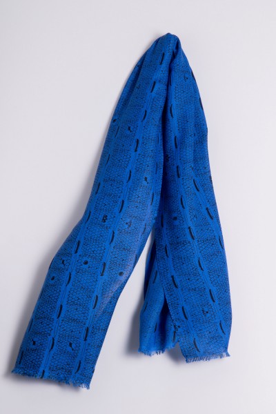 Sjaal met Ribbelprint strong blue