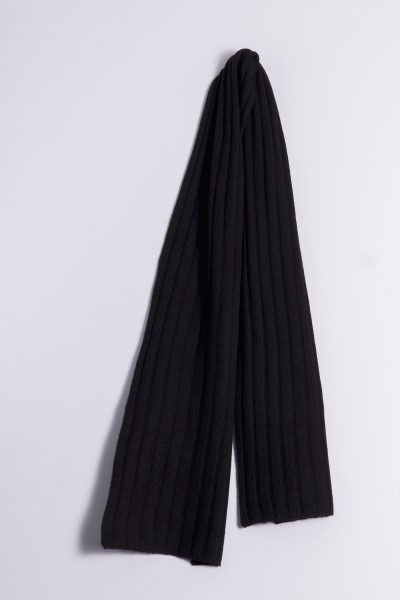 Gebreide sjaal 100% kasjmier 4-dradig black