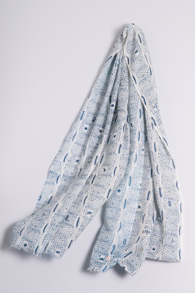 Sjaal met Ribbelprint moroccan blue